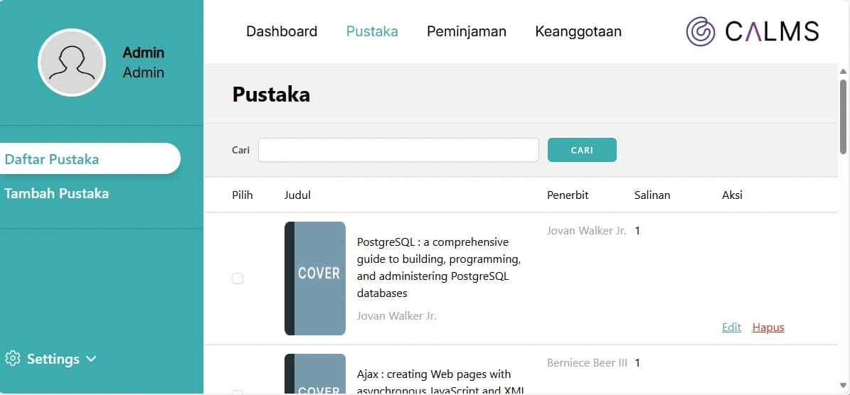 Cazh Library Management System